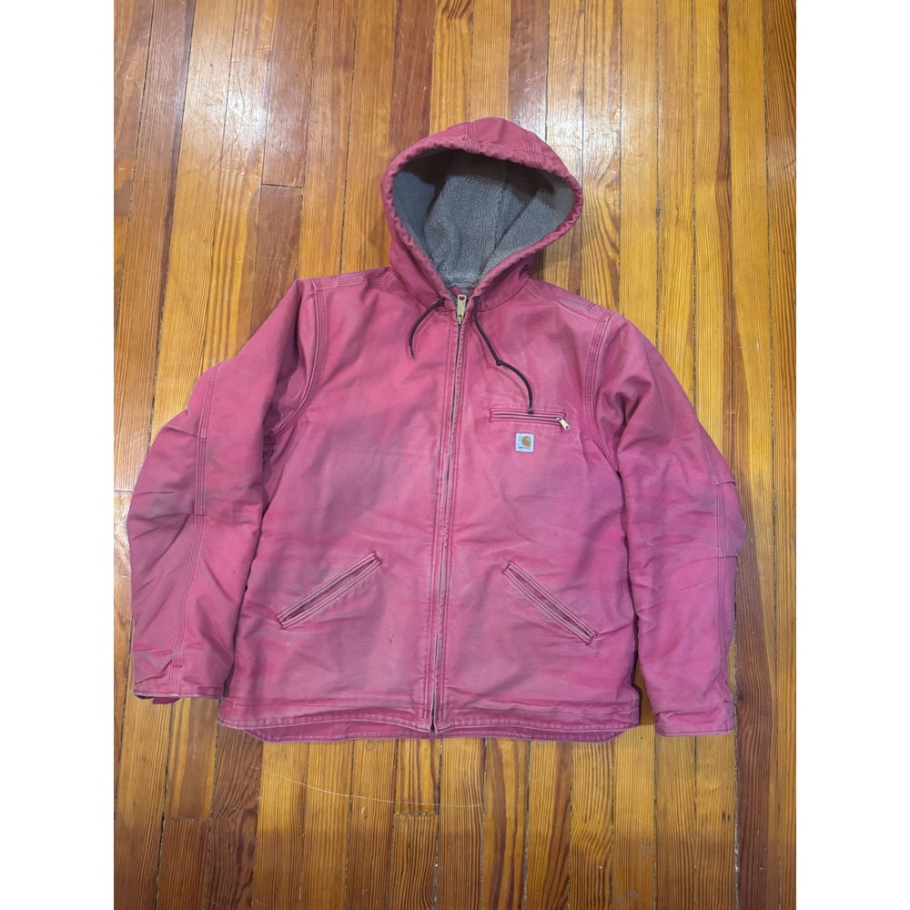Carhartt WJ141 624 Pink Sandstone Sherpa Lined Active Jacket Girls Large 12/14
